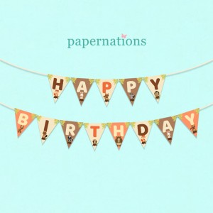 HBD Woodland Triangle Bunting Flag